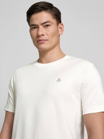 Marc O'Polo T-shirt o kroju regular fit z czystej bawełny z nadrukiem z logo Écru 3