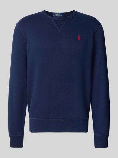 Produktfoto, regular fit sweatshirt aus katoenmix von Polo Ralph Lauren in effen donkerblauw met rood logo, Heren sweatshirt