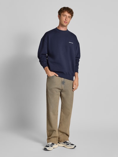 Pegador Oversized sweatshirt met logostitching en ronde hals Marineblauw - 1