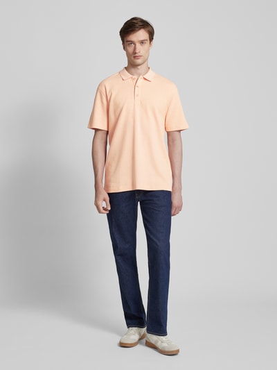 MCNEAL Regular fit poloshirt met korte knoopsluiting Abrikoos gemêleerd - 1