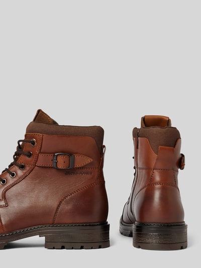 Jack & Jones Lederboots mit Dornschließe Modell 'DEXTER' Cognac 2