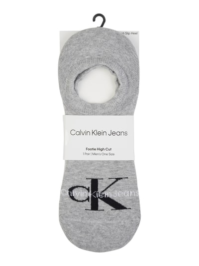 CK Calvin Klein Skarpetki stopki wysokie z logo Średnioszary melanż 2