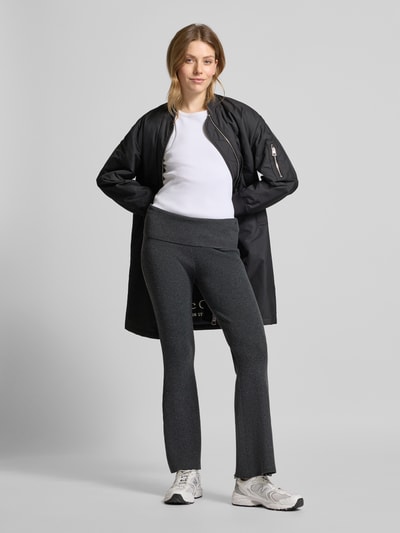 Guess Flared broek in riblook, model 'NINA' Antraciet gemêleerd - 1