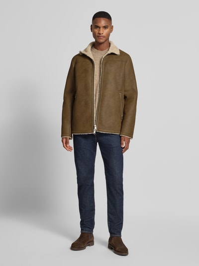 Cinque Jacke in Leder-Optik Modell 'BARROW' Dunkelbraun 1