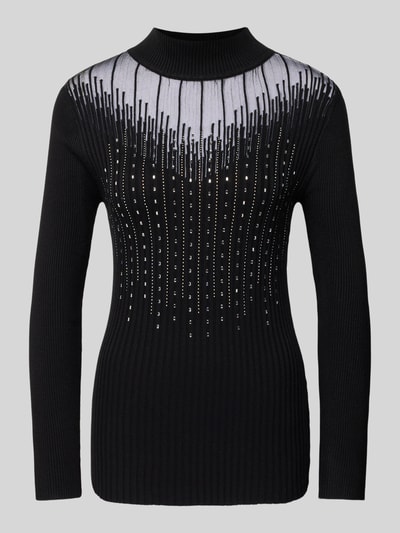 Apricot Sweter z dzianiny z prążkowanymi wykończeniami Czarny 2