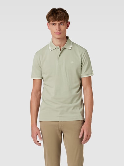 Selected Homme Poloshirt mit Kontraststreifen Khaki 4