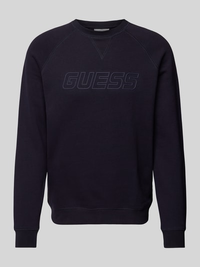 Guess Activewear Sweatshirt mit Label-Print Modell 'NEW ALDWIN' Dunkelblau 2