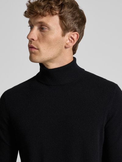 Christian Berg Men Sweter z dzianiny z czystego kaszmiru Czarny 3