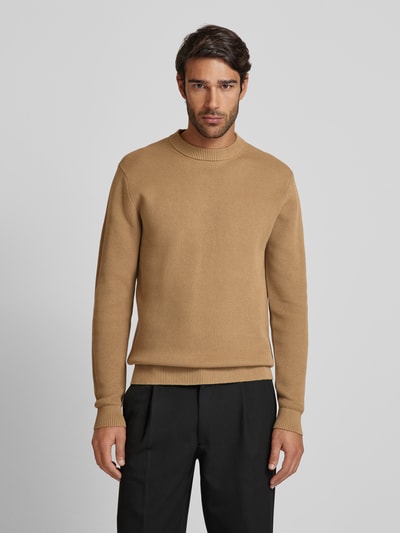 SELECTED HOMME Strickpullover mit Rundhalsausschnitt Modell 'DANE' Beige 4