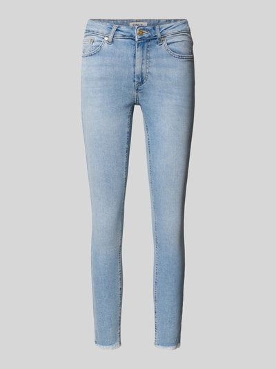 Produktfoto, Skinny Fit Jeans aus Baumwoll-Mix Modell 'BLUSH' von ONLY in heller Denim-Optik, 5-Pocket-Design, Knopfverschluss, Label-Patch.