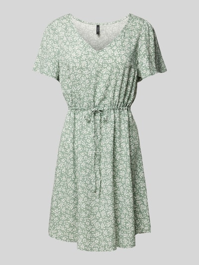 Vero Moda Mini-jurk van viscose met bloemenmotief, model 'EASY JOY' Rietgroen - 2