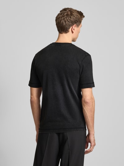 Drykorn T-shirt met geribde ronde hals Donkergrijs - 5