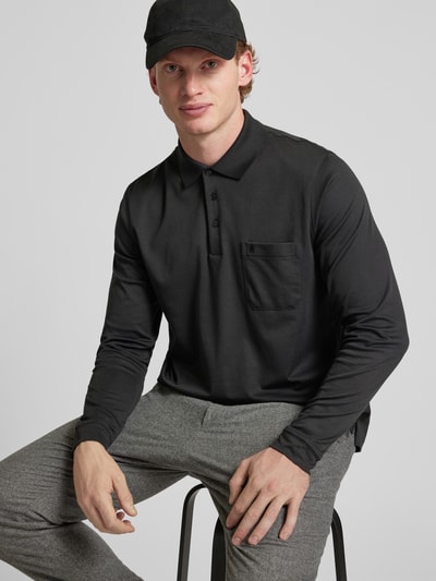 RAGMAN Regular fit poloshirt met borstzak Zwart - 3