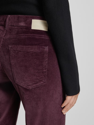 Brax Flared stoffen broek met Franse steekzakken, model 'Maine' Aubergine - 3