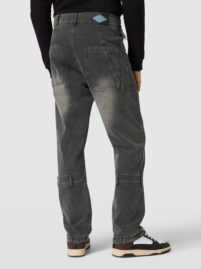 Divention Jeansy o kroju baggy z detalem z logo model ‘SVERIGE’ Czarny 5