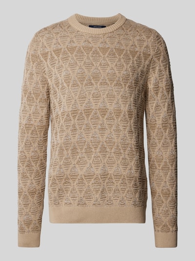 Jack & Jones Premium Strickpullover mit gerippten Abschlüssen Modell 'EDDIE' Offwhite 2