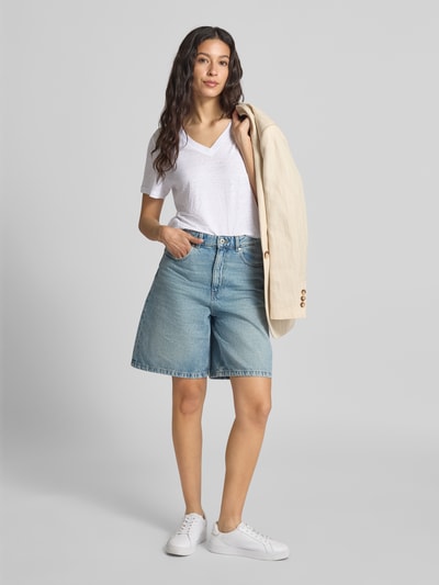 s.Oliver RED LABEL T-shirt o kroju regular fit z czystego lnu Biały 1