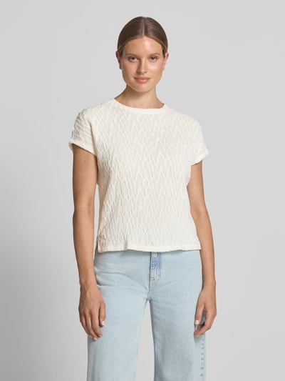 OPUS T-Shirt im Allover-Look Modell 'Sistruk' Offwhite 4