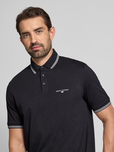 ARMANI EXCHANGE Poloshirt met labelprint Marineblauw - 3