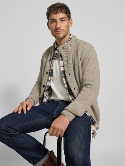 Barbour Regular fit gebreid jack van echte wol Lichtgrijs - 3