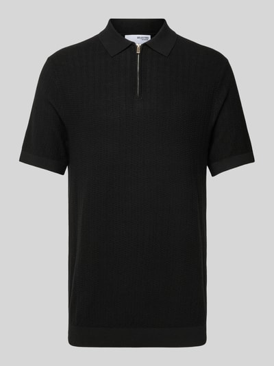 SELECTED HOMME Poloshirt mit kurzem Reißverschluss Black 2