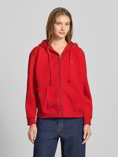 Levi's® Bluza rozpinana z naszywką z logo i kieszenią kangurką Czerwony 4