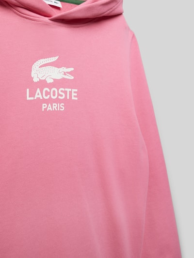 Lacoste Bluza z kapturem z nadrukiem z logo Mocnoróżowy 2