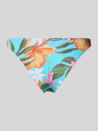 Productfoto, Bikinihose im Allover-Look Modell 'PAEA MOOREA' van Banana Moon, blauwe ondergrond met kleurrijke bloemenprint, stretchmateriaal, aansluitende fit voor dames