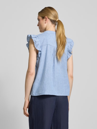 mbyM Top bluzkowy o kroju regular fit z plisami model ‘Gemala’ Jasnoniebieski 5