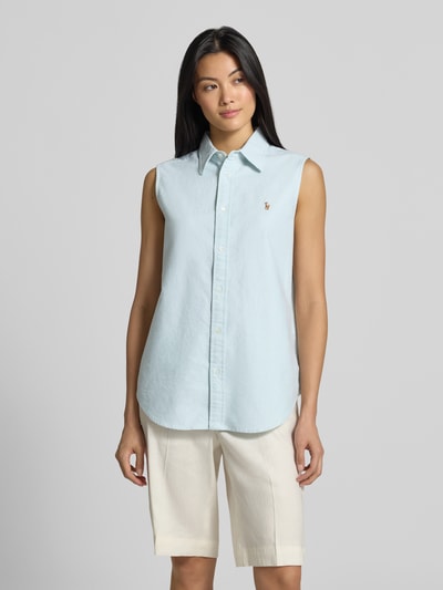 Polo Ralph Lauren relaxed fit overhemdblouse van puur katoen Lindegroen - 4