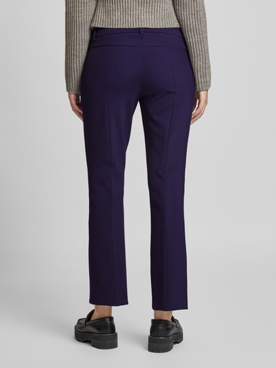 Cambio Slim fit stoffen broek met vaste persplooien, model 'FARAH' Paars - 5