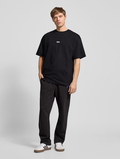 Hugo Blue Oversized T-Shirt aus Viskose mit Label-Print Modell 'Nalono' Black 1