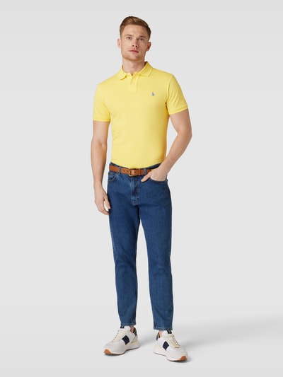 Polo Ralph Lauren Koszulka polo o kroju slim fit z wyhaftowanym logo Żółty 1