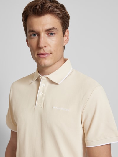 Tom Tailor Poloshirt mit Label-Stitching Beige 3