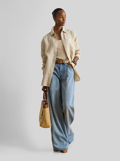 Lauren Ralph Lauren Relaxed Fit Langarmbluse aus reinem Leinen Beige 1