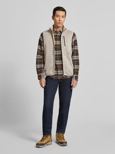 camel active Strickweste in Melange-Optik mit Stehkragen Offwhite Melange 1