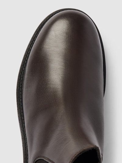 Tommy Jeans Chelsea boots met labeldetail, model 'NAPA LEATHER' Donkerbruin - 4