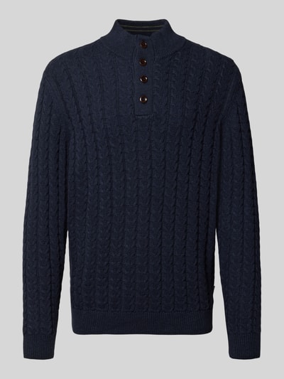Fynch-Hatton Gebreide pullover met ribboorden Marineblauw - 2