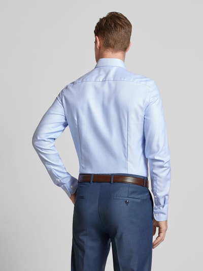 Jake*s Slim Fit Business-Hemd aus Two Ply mit extra langem Arm Bleu 5