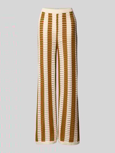 P&C* curated by Anna Schürrle Straight Leg Strickhose mit Lochmuster Camel 2