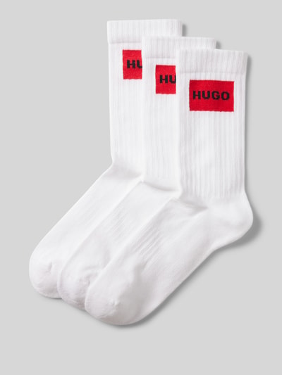 HUGO Socken mit Label-Print im 3er-Pack Weiss 1