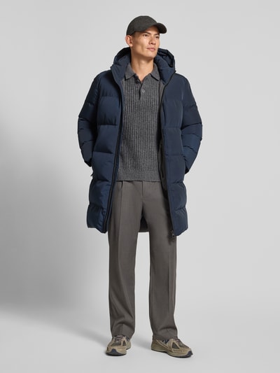 JAKE*S STUDIO MEN Strickpullover mit Kentkragen Dunkelgrau Melange 1