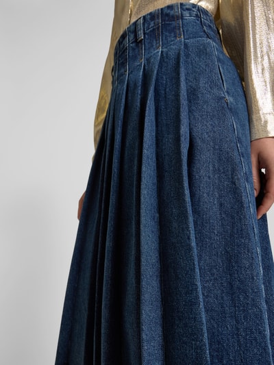 Self-Portrait Jeansrock mit Reißverschluss Jeansblau 3