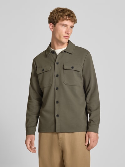 ONLY & SONS Relaxed Fit Hemdjacke mit Viskose-Anteil Modell 'NEWKODYL' Schlamm 4