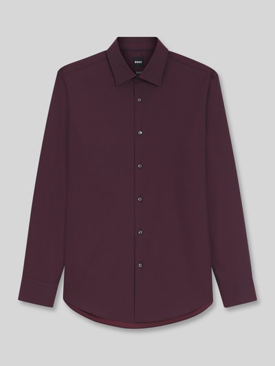 BOSS Regular Fit Businesshemd aus Baumwoll-Mix Bordeaux 2