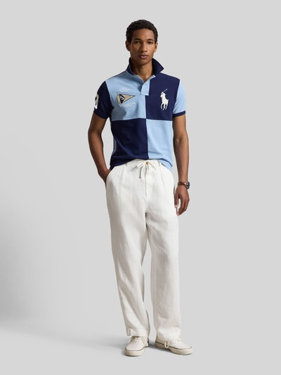 Polo Ralph Lauren Regular Fit Poloshirt aus reiner Baumwolle mit Stitchings Marine 1