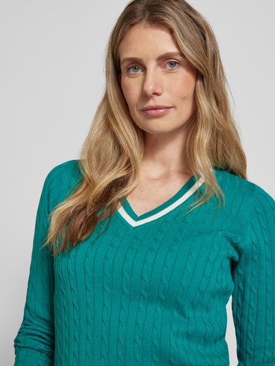 Christian Berg Woman Strickpullover mit gerippten Abschlüssen Smaragd 3