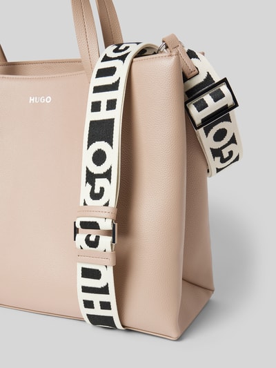 HUGO Handtasche mit Label-Print Modell 'BEL' Sand 3