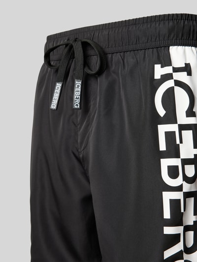 Iceberg Swim Badehose mit Label-Print Black 2