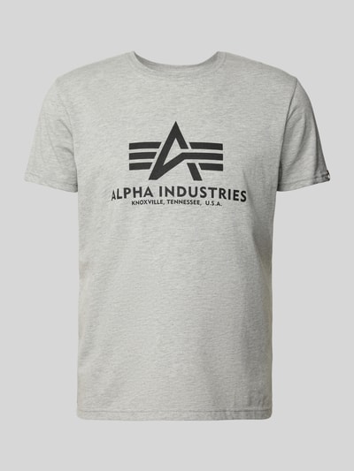 Alpha Industries T-Shirt aus reiner Baumwolle Mittelgrau Melange 1